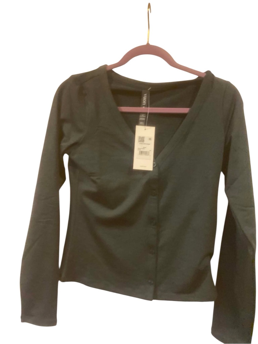 NWT Vuori Halo V-Neck Cardigan Size Medium HEMLOCK HEATHER